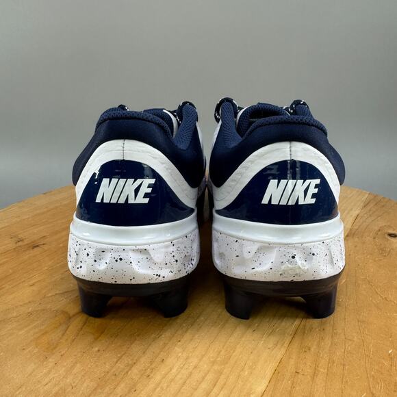 Nike Huarache Elite 4 Low MCS Men Size 8.5 White Navy Baseball Cleats FD6255-107 - Picture 4 of 9
